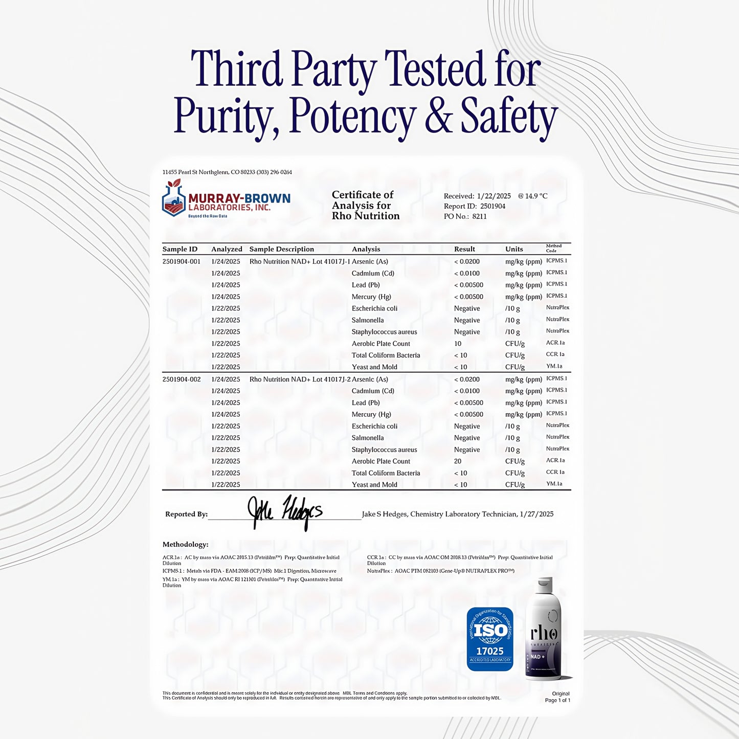 Rho Nutrition Liposomal NAD+ Supplement